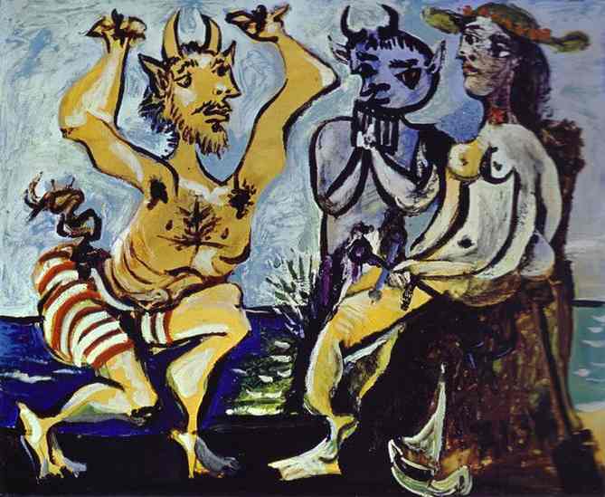 Pablo Picasso - A Young Faun Playing a Serenade to a Young Girl. 1938. 