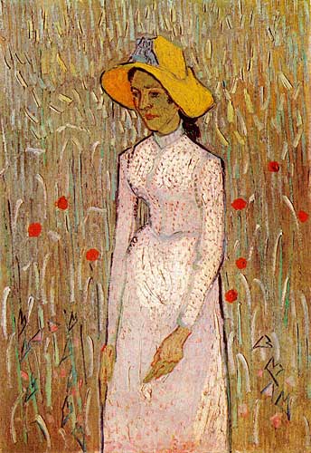 Vincent Van Gogh Young Girl Standing against a Background of Wheat, Auvers-sur-Oise, late June 1890