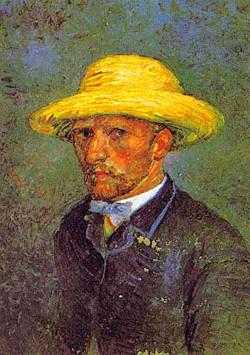 Van Gogh Self Portrait with Straw Hat Paris March April 1887