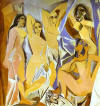 Avignon'lu K�zlar - Banyo Yapan Avignon'lu Gen� K�zlar, Les Demoiselles d'Avignon. 1907. Oil on canvas. The Museum of Modern Arts, New York, NY, USA 
