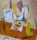 Composition Bowl of Fruit and Sliced Pear