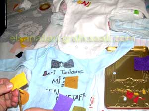 Ay�e Selcen At�lgan Kan el sanatlar� geri d�n���m bebek ti��rtleri