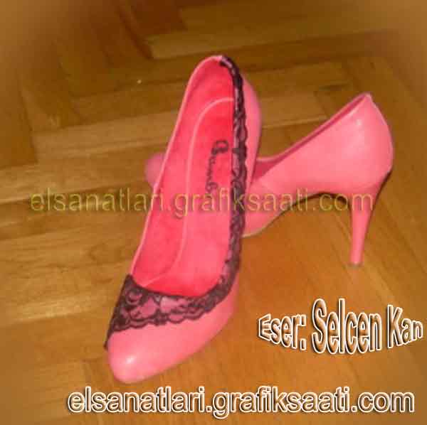 El sanat� s�sl� kad�n ayakkab�lar� geri d�n��t�rme